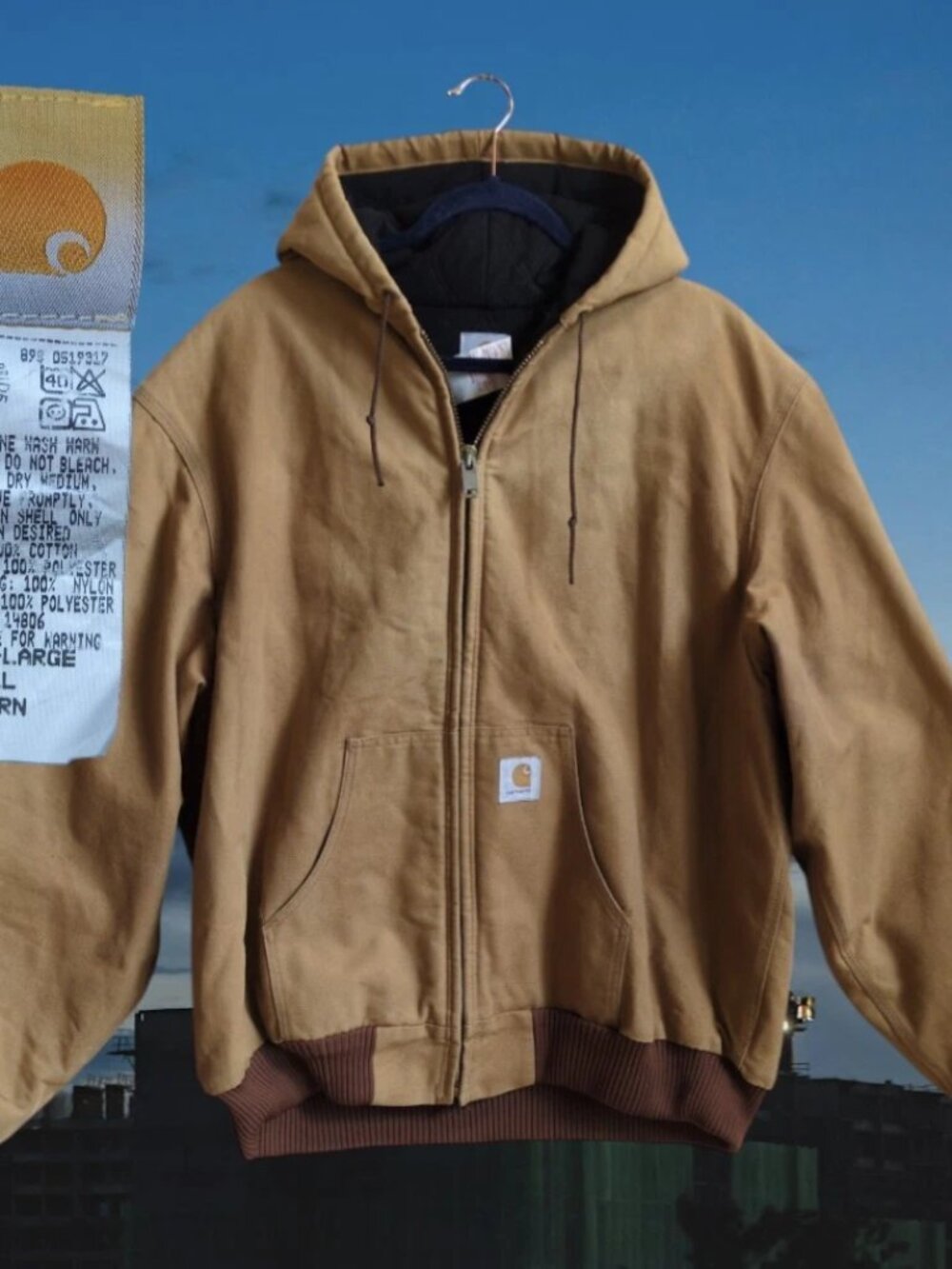 VTG USA Carhartt Mens Jacket 2XL Tall J04 BRN Quilted Lined Duck Canvas Workwear